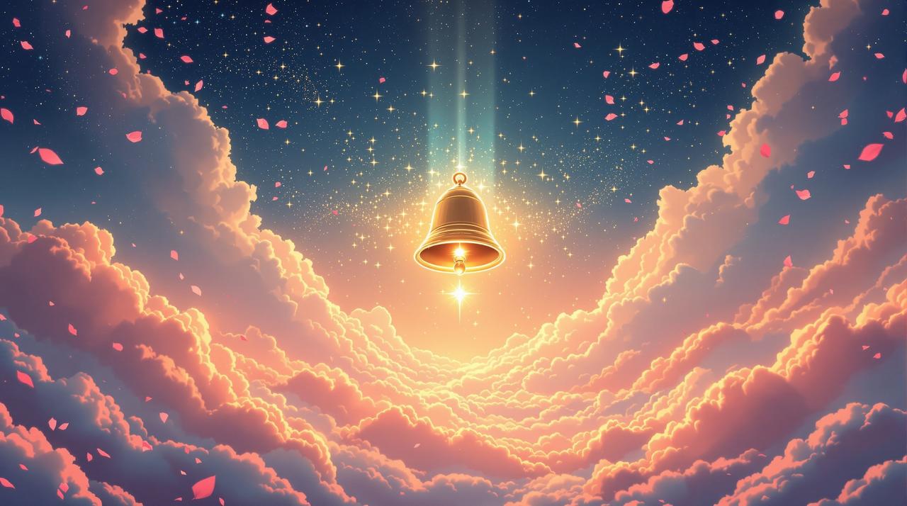 短剧大全网页品牌形象 - 金色铃铛在星光中闪耀